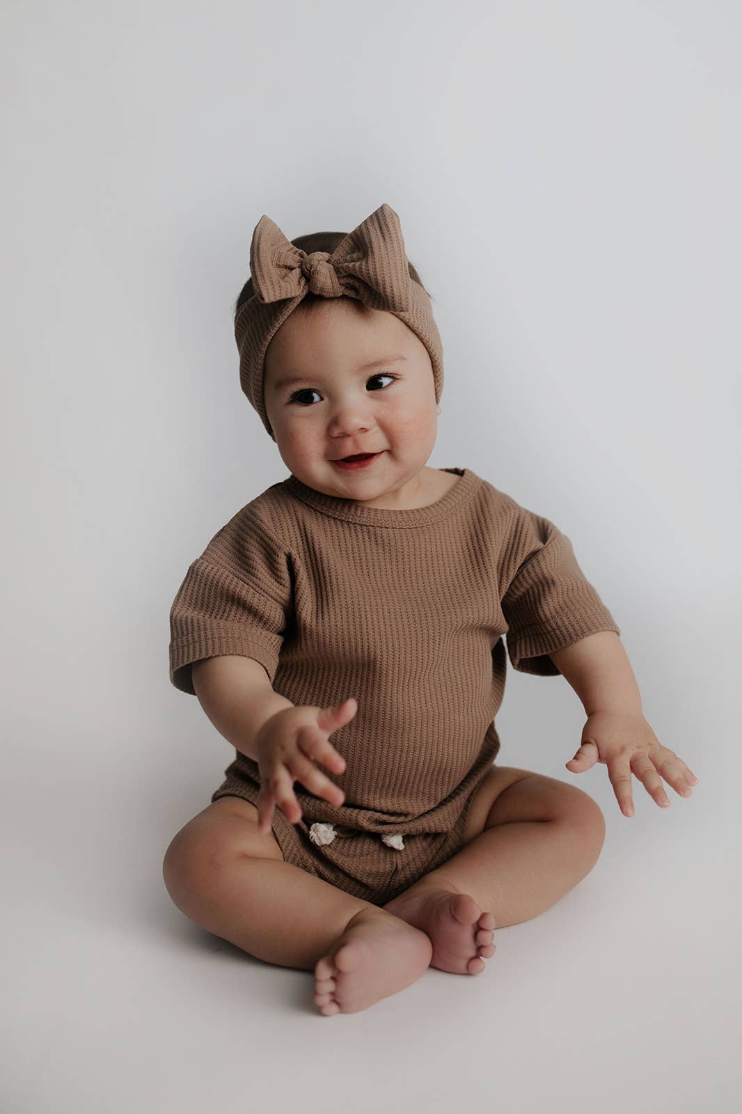 Cocoa Sands Neutral Summer Waffle Toddler Top & Bottom Set