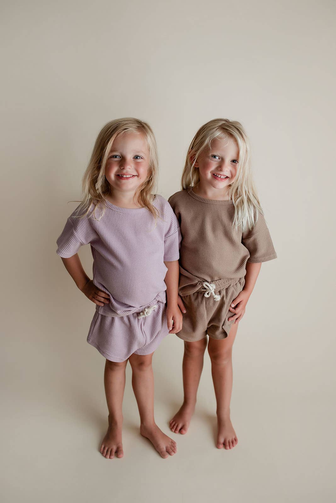 Cocoa Sands Neutral Summer Waffle Toddler Top & Bottom Set