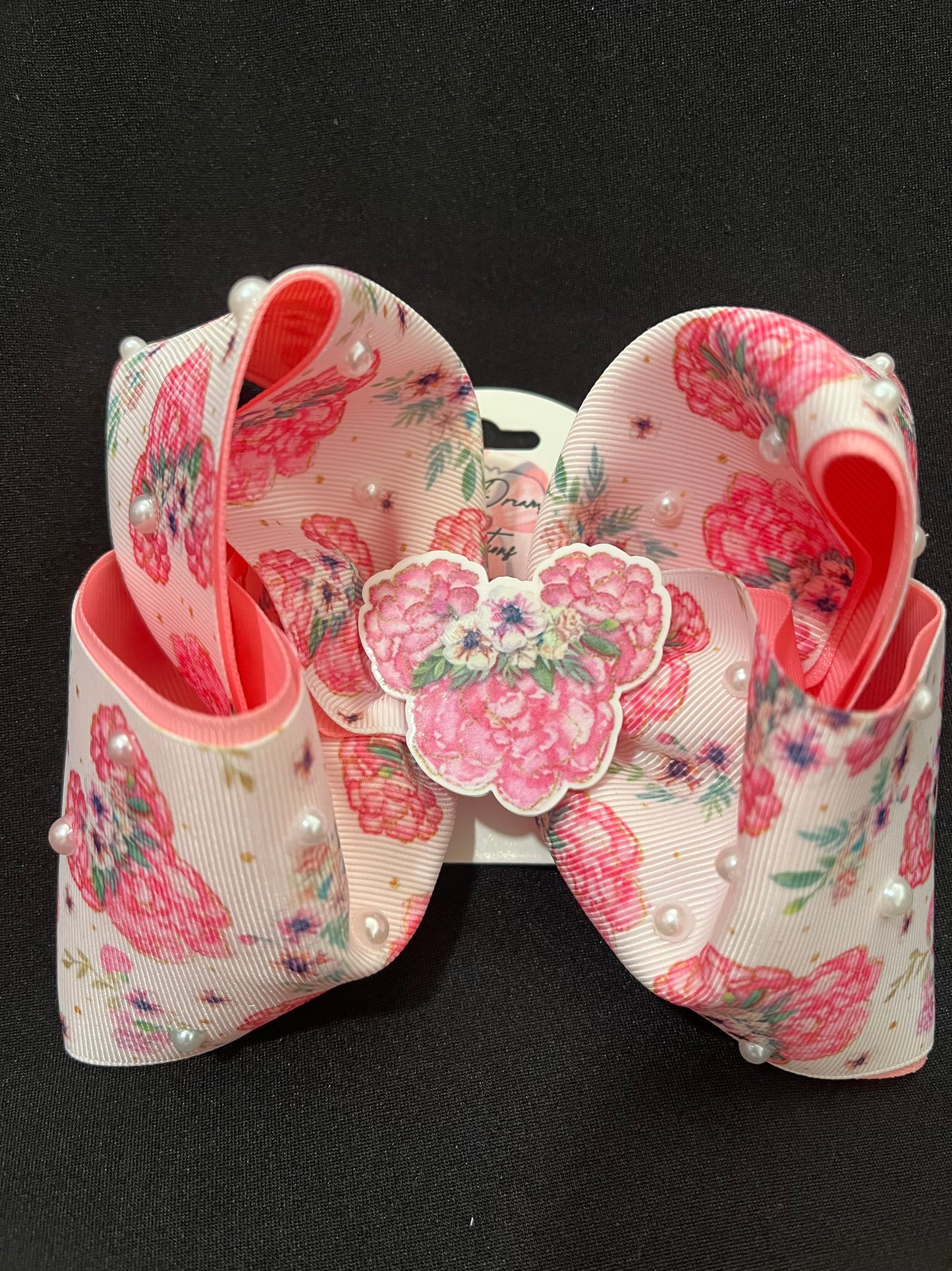 Floral Mouse Bow with Pearl Accents