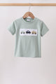 Green vehicle embroidery top