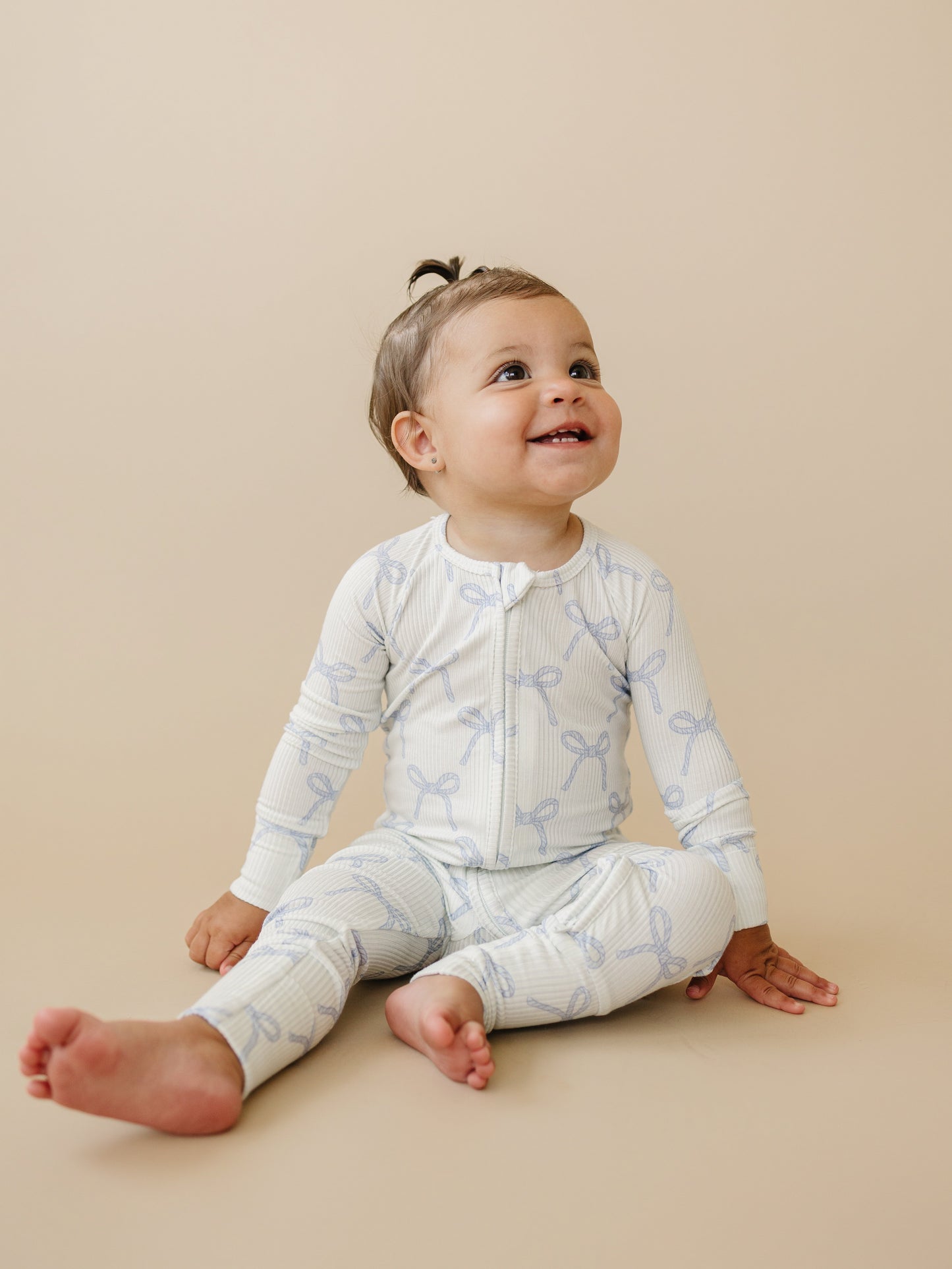 Blue Belle Ribbed Bamboo Zippy Pajamas