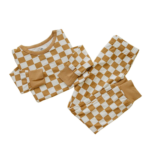 Golden Coast Check 2pc Bamboo Pajamas