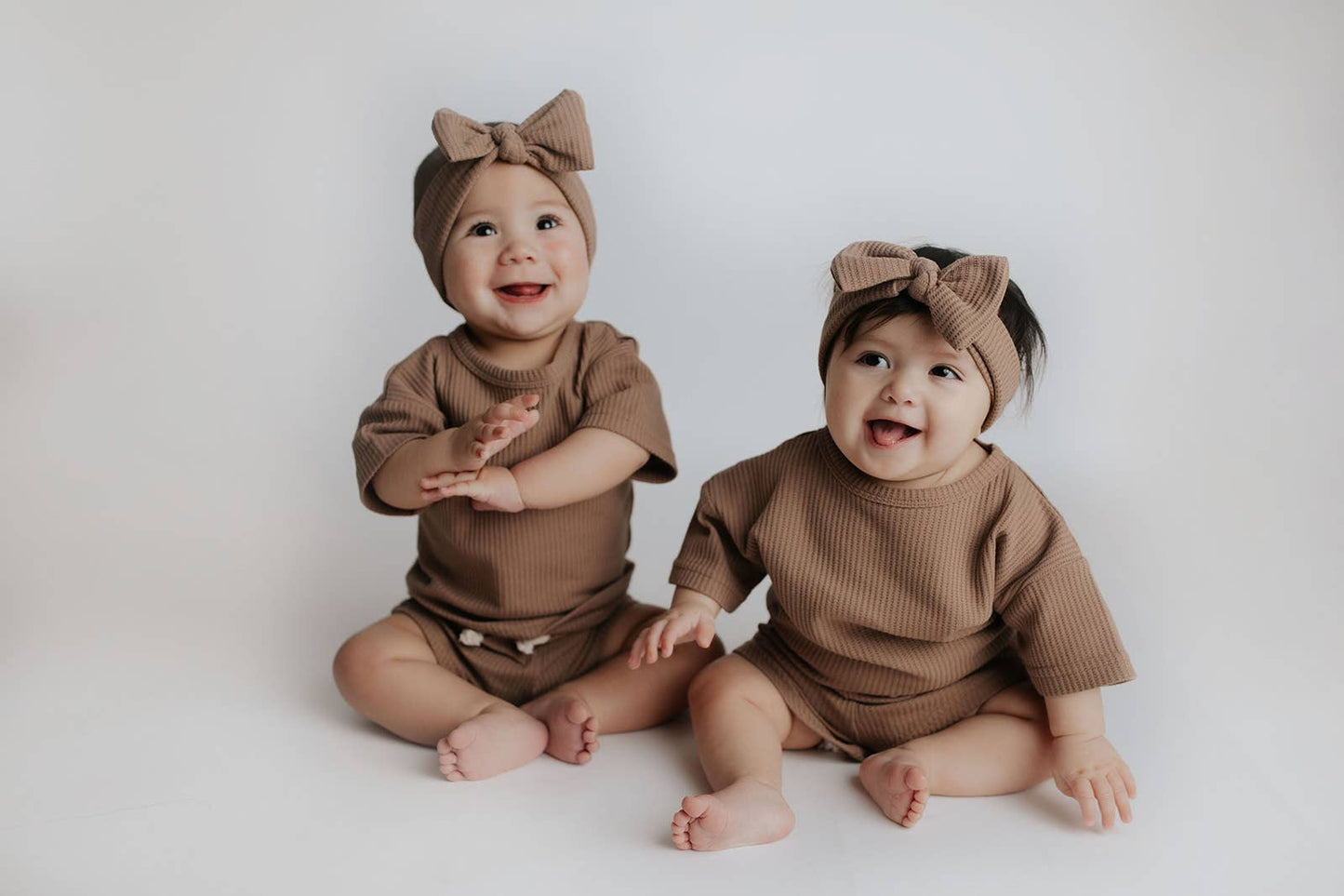 Cocoa Sands Neutral Summer Waffle Toddler Top & Bottom Set