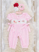 Pink Christmas Eve Smocked Plaid Romper