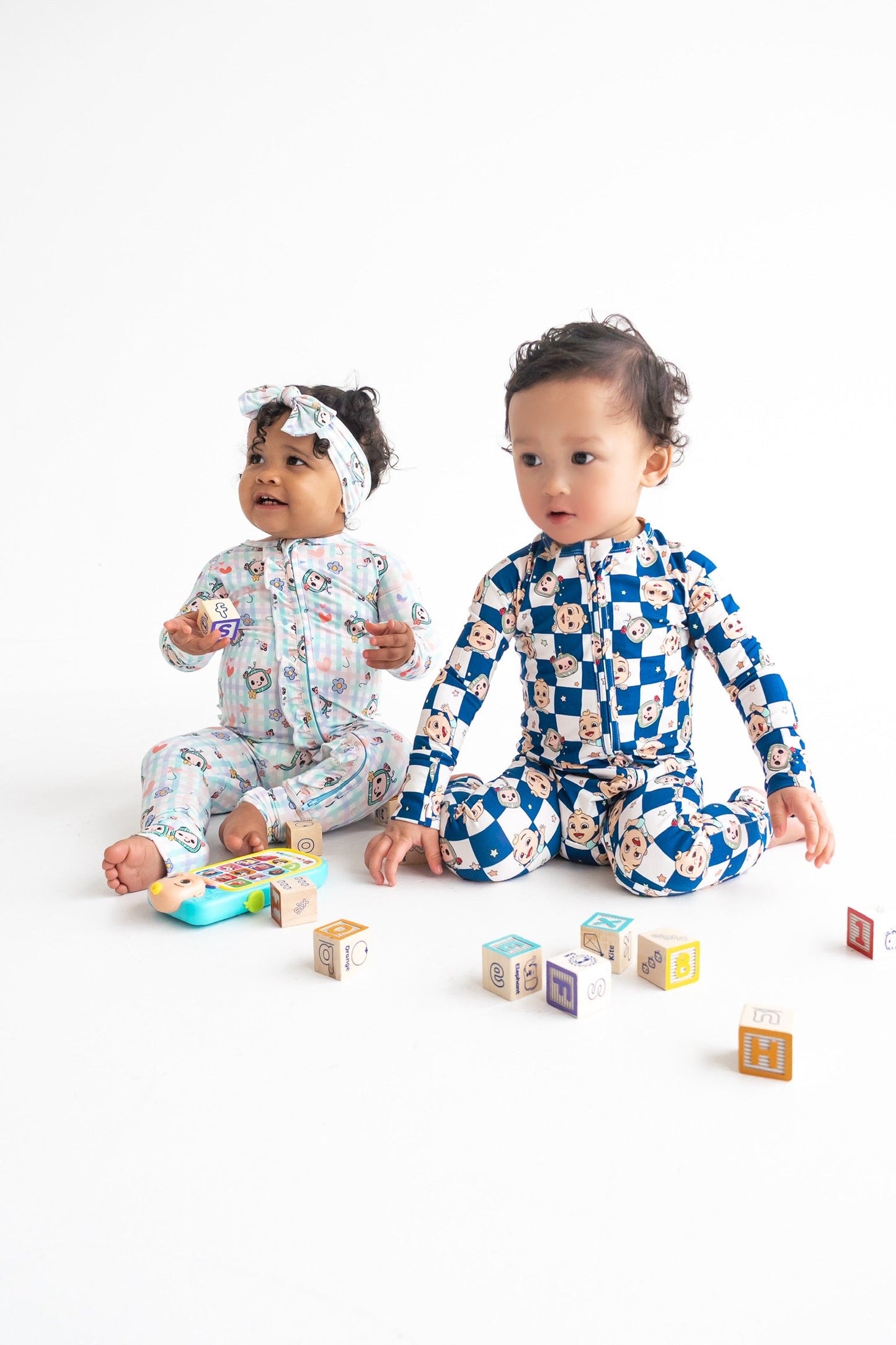 Dream Big Little Co x CoComelon JJ STARRY NIGHT CHECKERS DREAM ROMPER