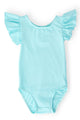 Aqua S/S Flutter Sleeve Leotard