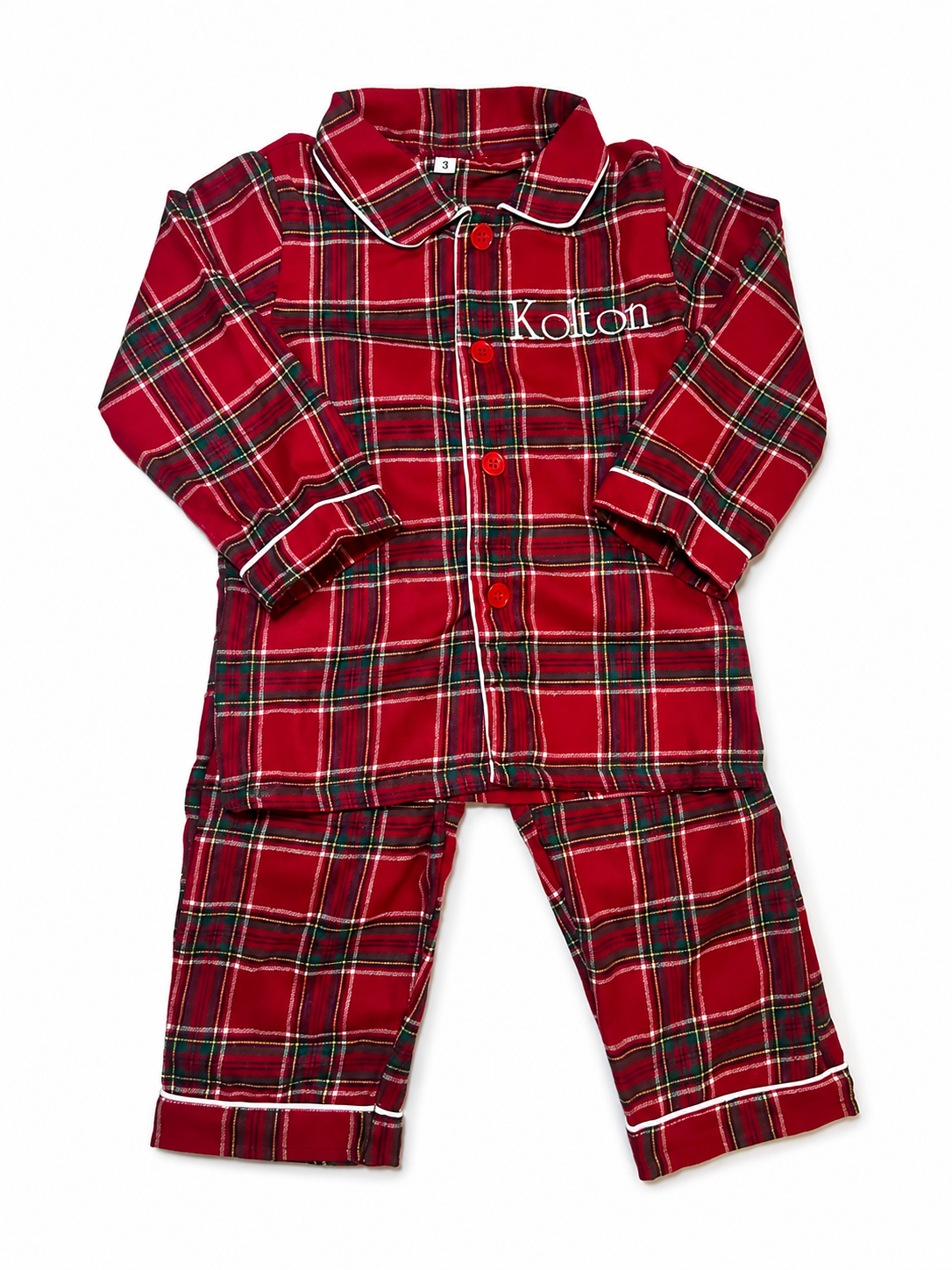 Personalized Flannel Christmas Pajamas