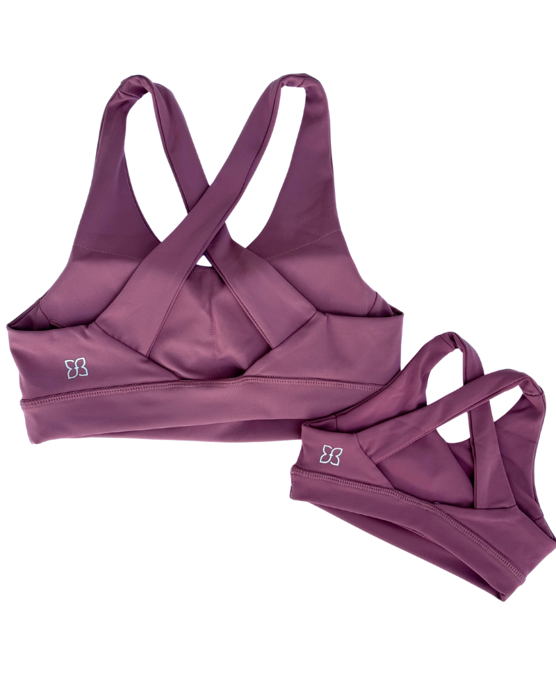Bre Cross Back Sports Bra - Rose Taupe