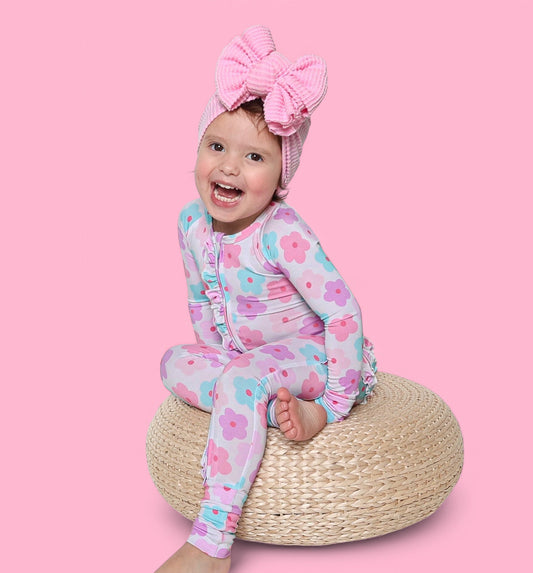 VIOLET FIELDS DREAM RUFFLE ROMPER