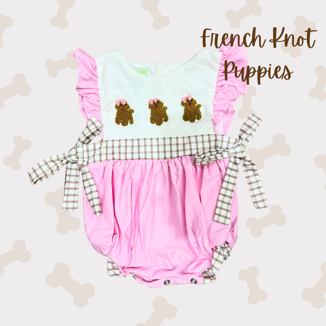 Pink French Knot Puppy Bubble