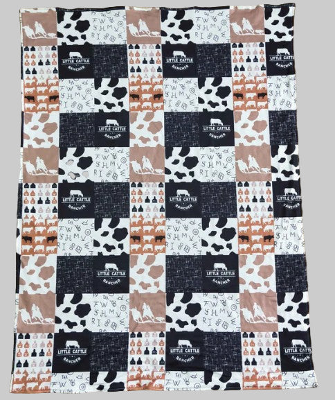 Little Cattle Rancher Bamboo/Minky 30x40 Blanket