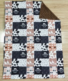 Little Cattle Rancher Bamboo/Minky 30x40 Blanket