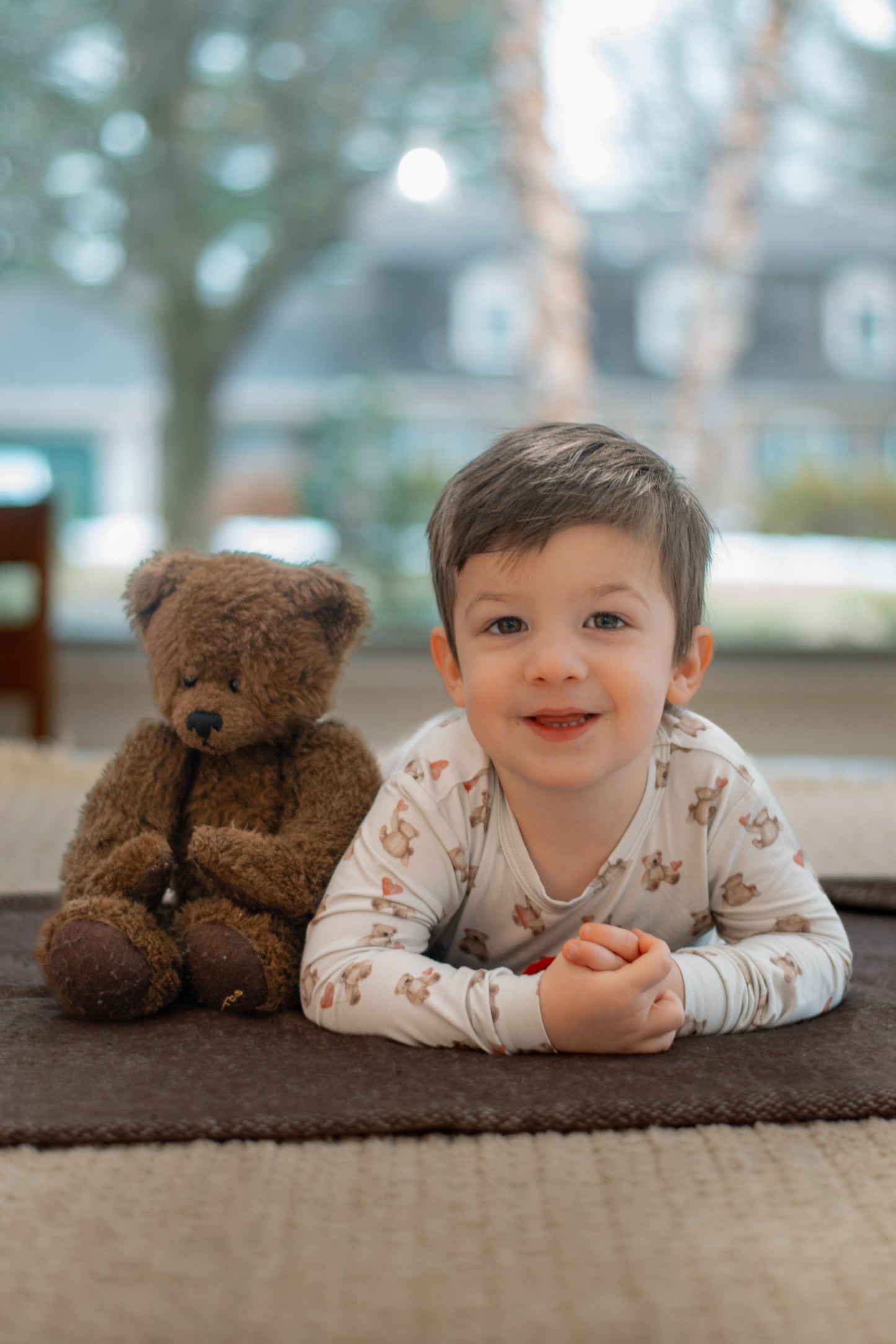 Teddy Bear Hearts 2pc Bamboo Pajamas