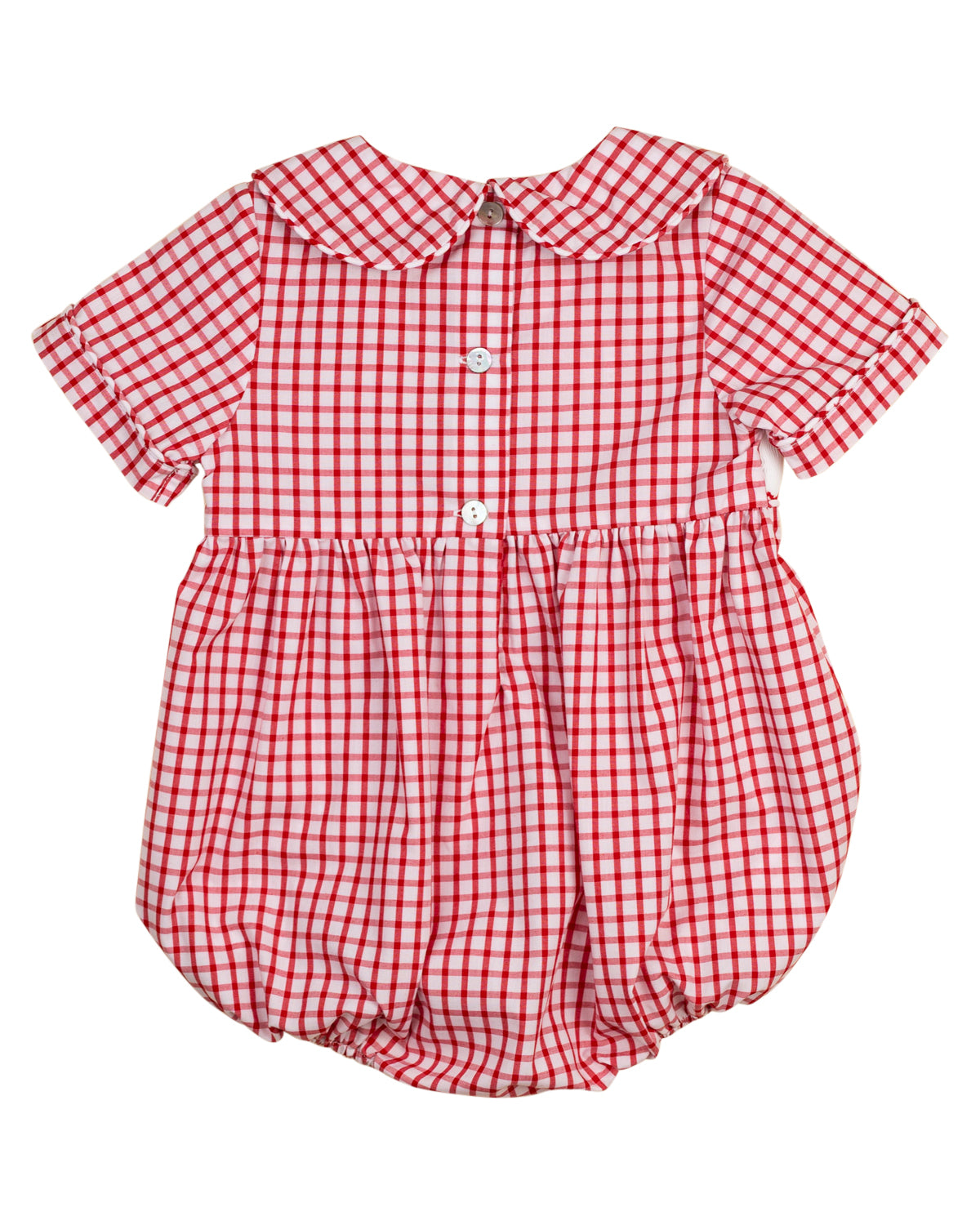 School Supplies Smocked Red Windowpane Boy Bubble