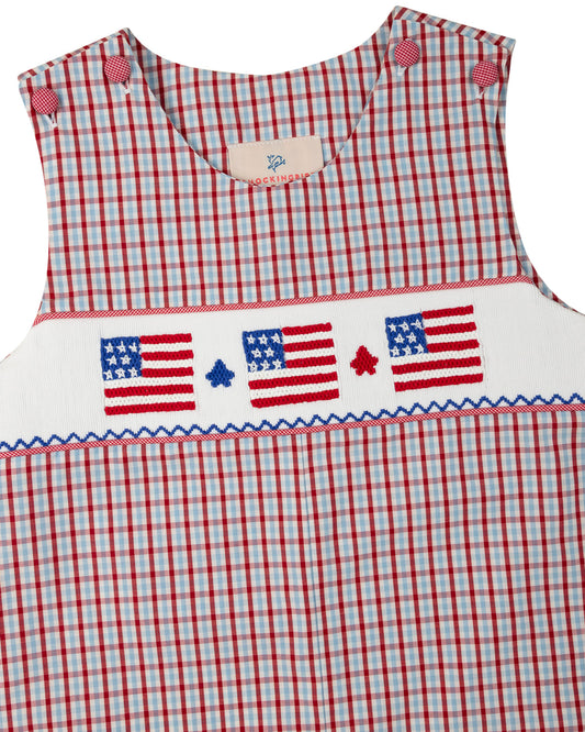 Flags Smocked Checked Shortall