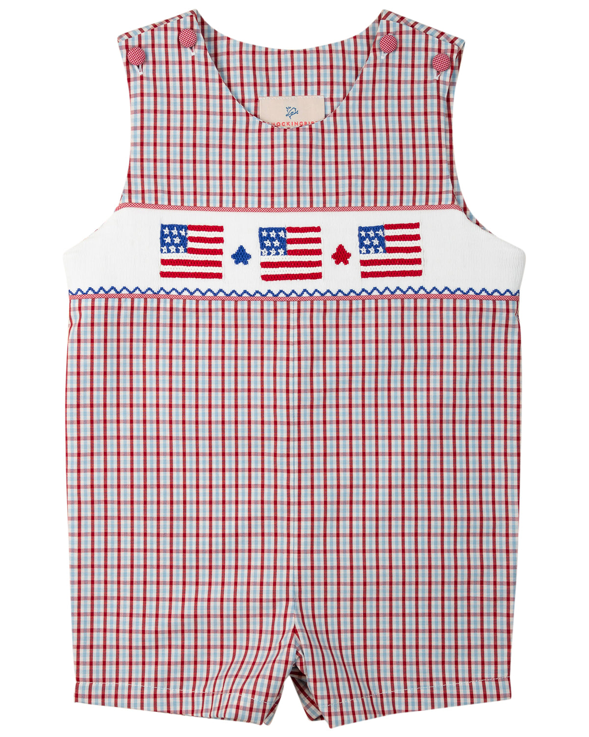 Flags Smocked Checked Shortall