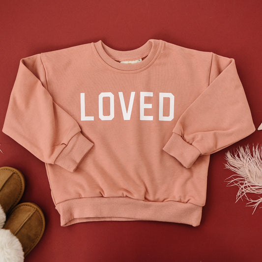 Loved Crewneck Sweatshirt - Red or Pink