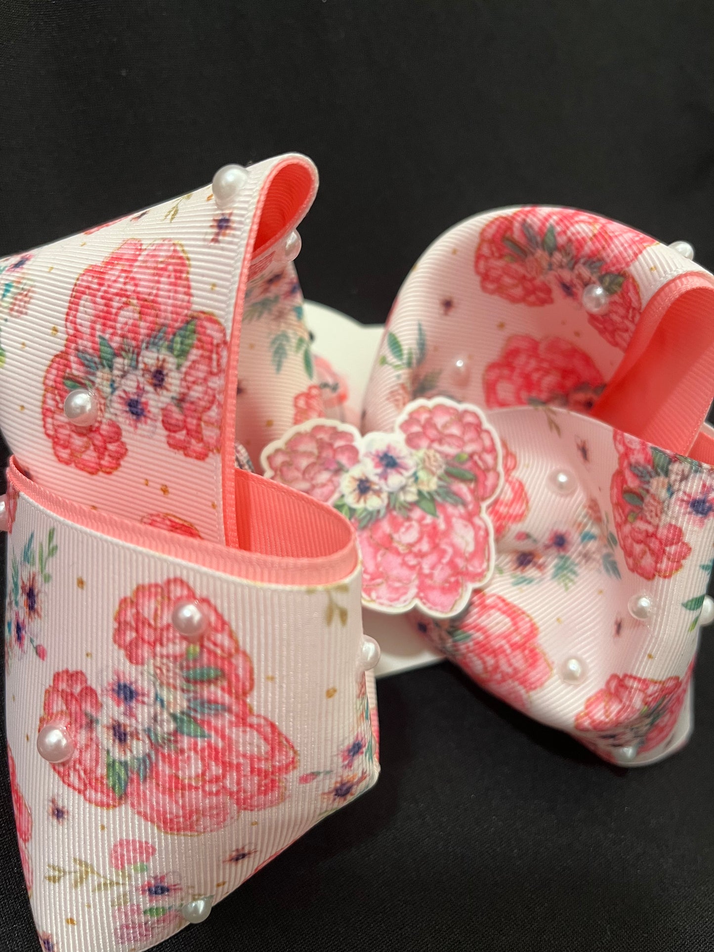 Floral Mouse Bow with Pearl Accents