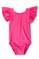 Hot Pink S/S Flutter Sleeve Leotard