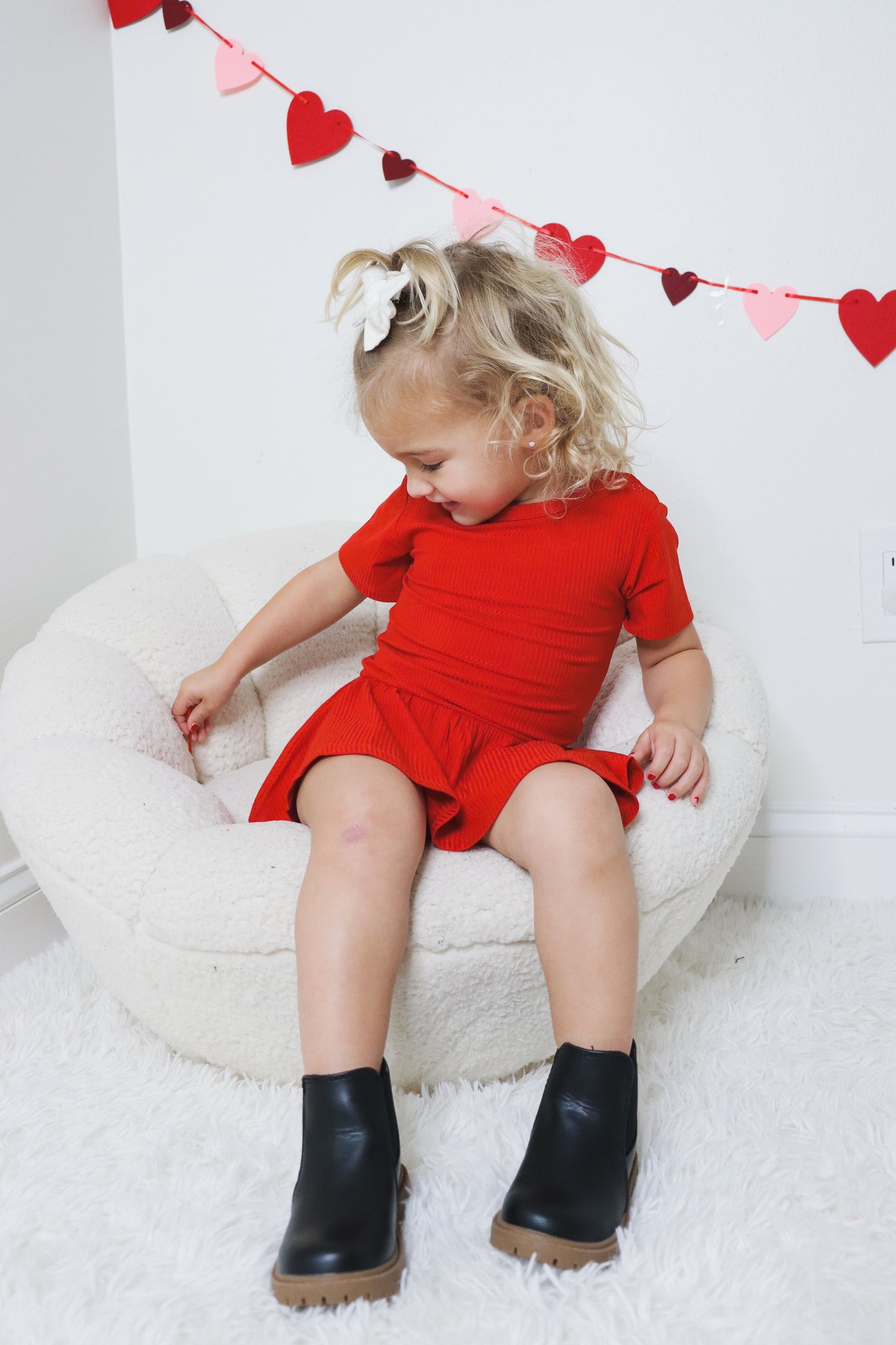 RED RIB DREAM BODYSUIT DRESS