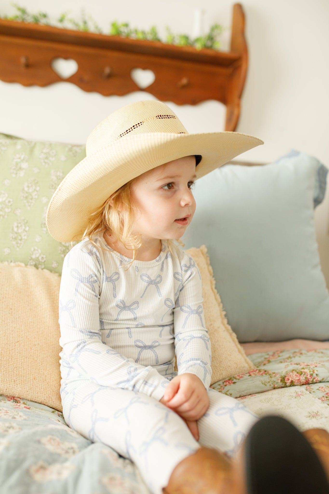 Blue Belle 2pc Ribbed Bamboo Pajamas