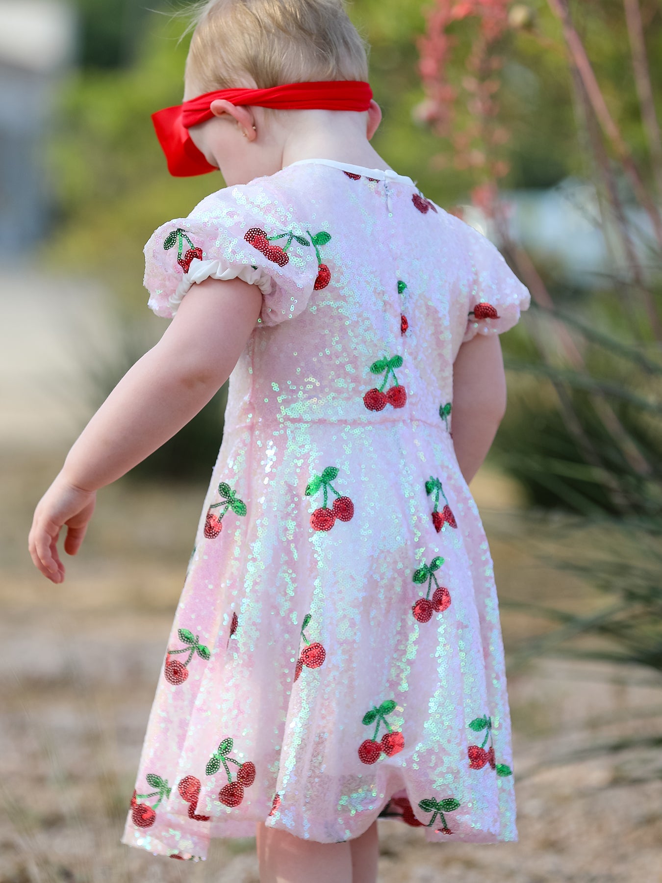 Sweet Cherry Sequins Cute Dress