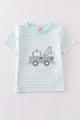 Blue stripe crane truck applique top