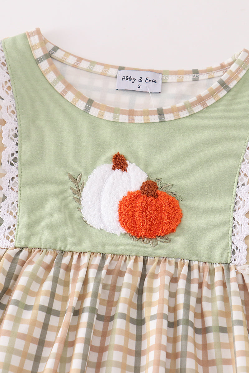 Sage pumpkin french knot pants set