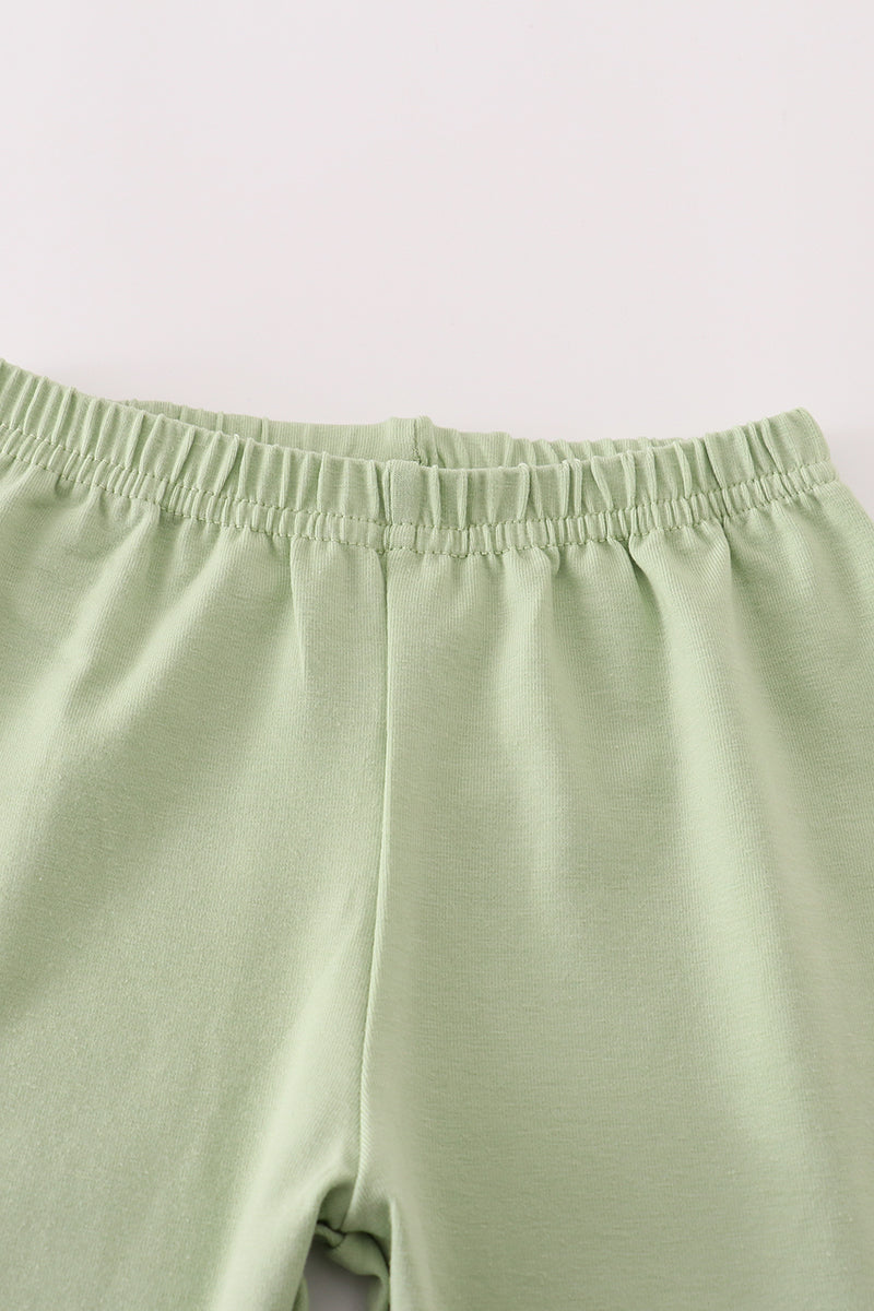 Sage pumpkin french knot pants set