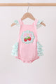 Pink Strawberry Applique Knit Bubble