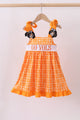Orange Tennessee go vols embroidery plaid dress