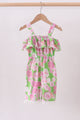 Pink floral ruffle jumpsuit