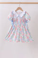 Blue Hydrangea Smocked Pearl Dress