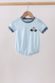 Blue Police Car Stripe Embroidered Bubble