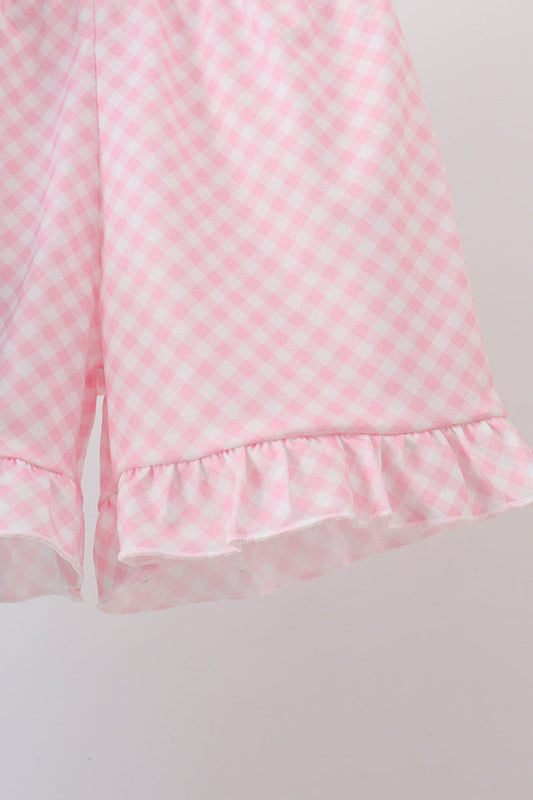 Blue Apple Applique Shorts Set