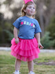 4th of july  “MERICA”Top Girls Gauze Skirt