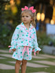 St. Patrick's Day Bow Shamrock Print Ruffles Girls Pajama Set