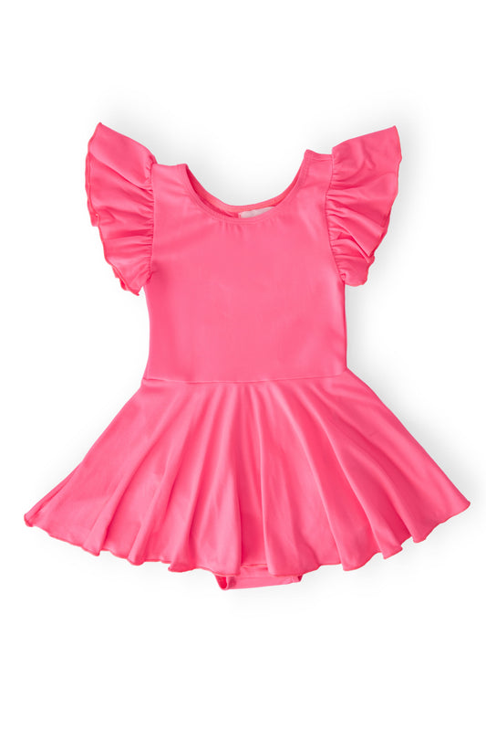 Neon Pink S/S Twirl Leotard