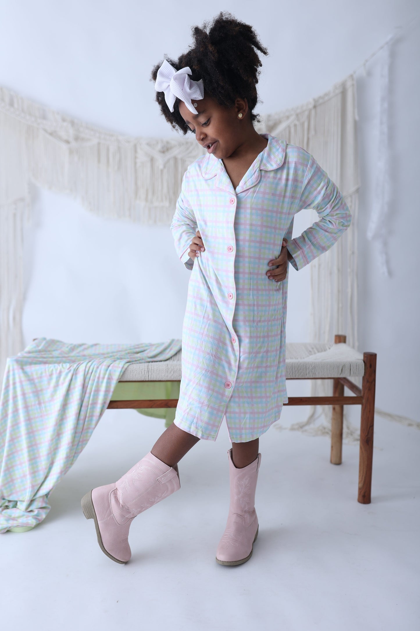SPRING GINGHAM GIRL'S DREAM GOWN