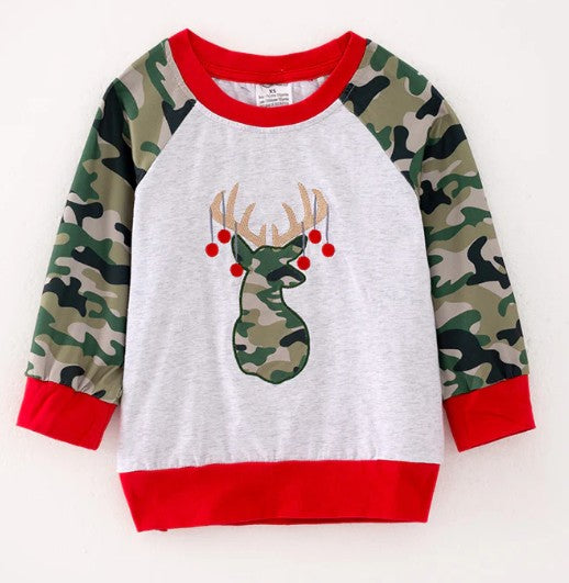 Christmas Deer Applique Top