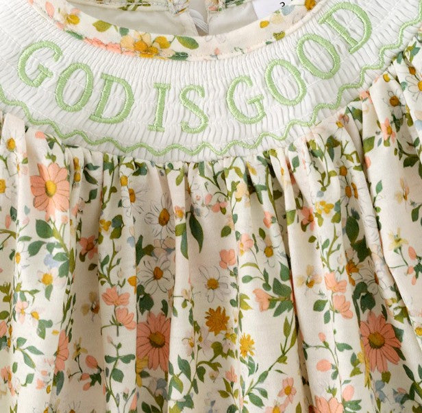 GOD IS GOOD Smocked Dress