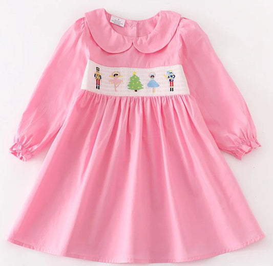 Nutcracker Embroidery Smocked Dress