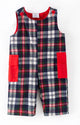 Boys Christmas Plaid Pattern Romper