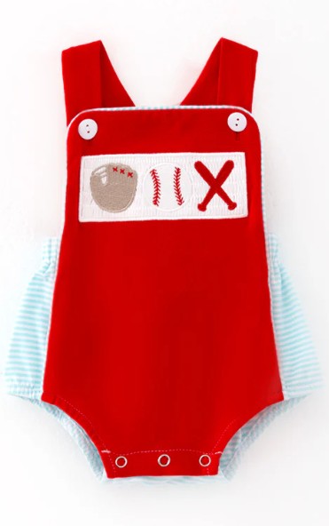 Baseball Embroidered Romper