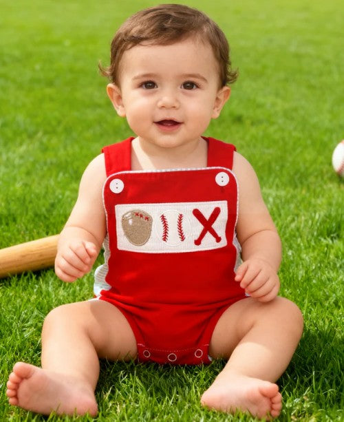 Baseball Embroidered Romper