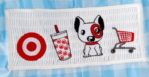 Bullseye Shopping Embroidery Romper