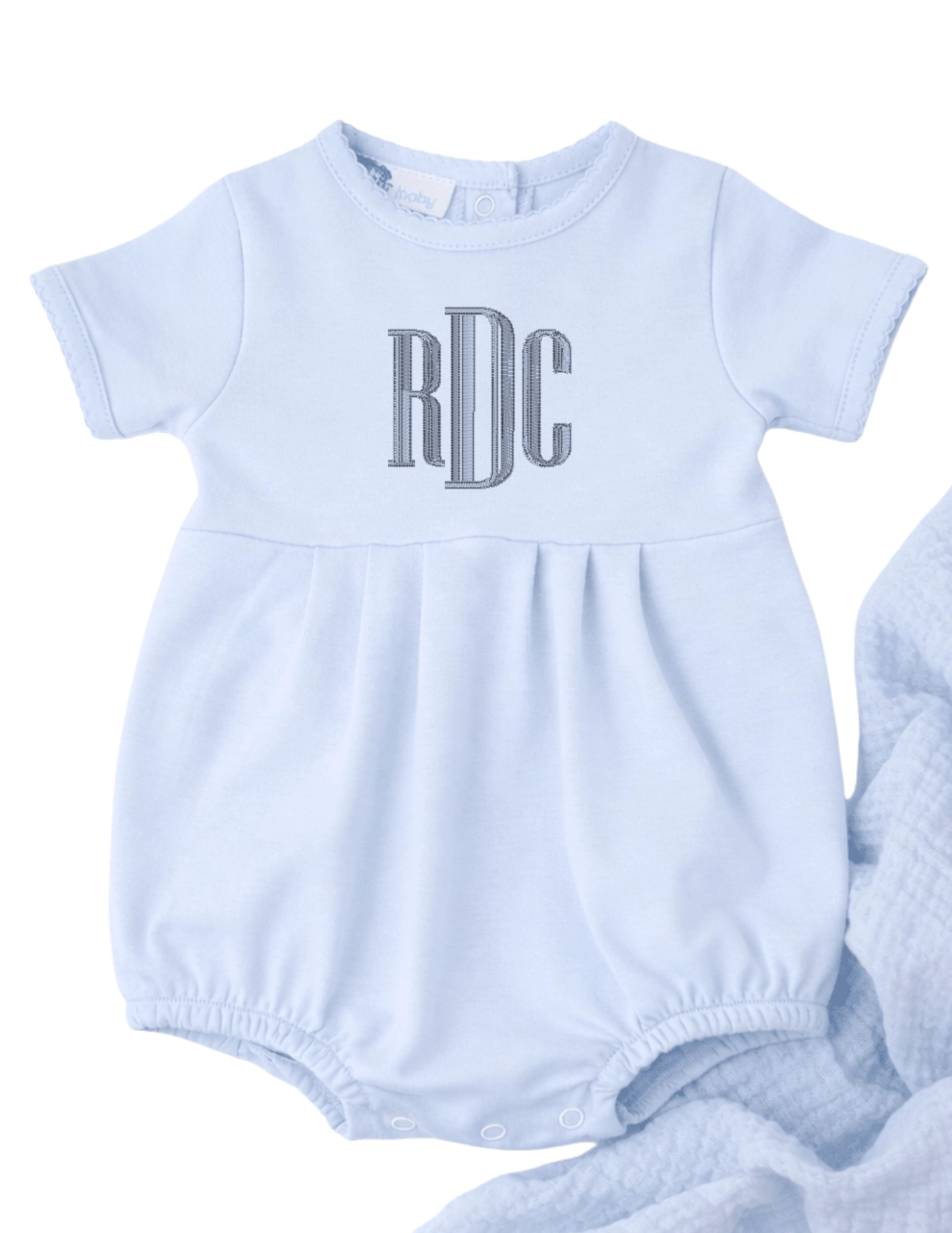 Magnolia Baby Bubble - Monochromatic Monogram optional