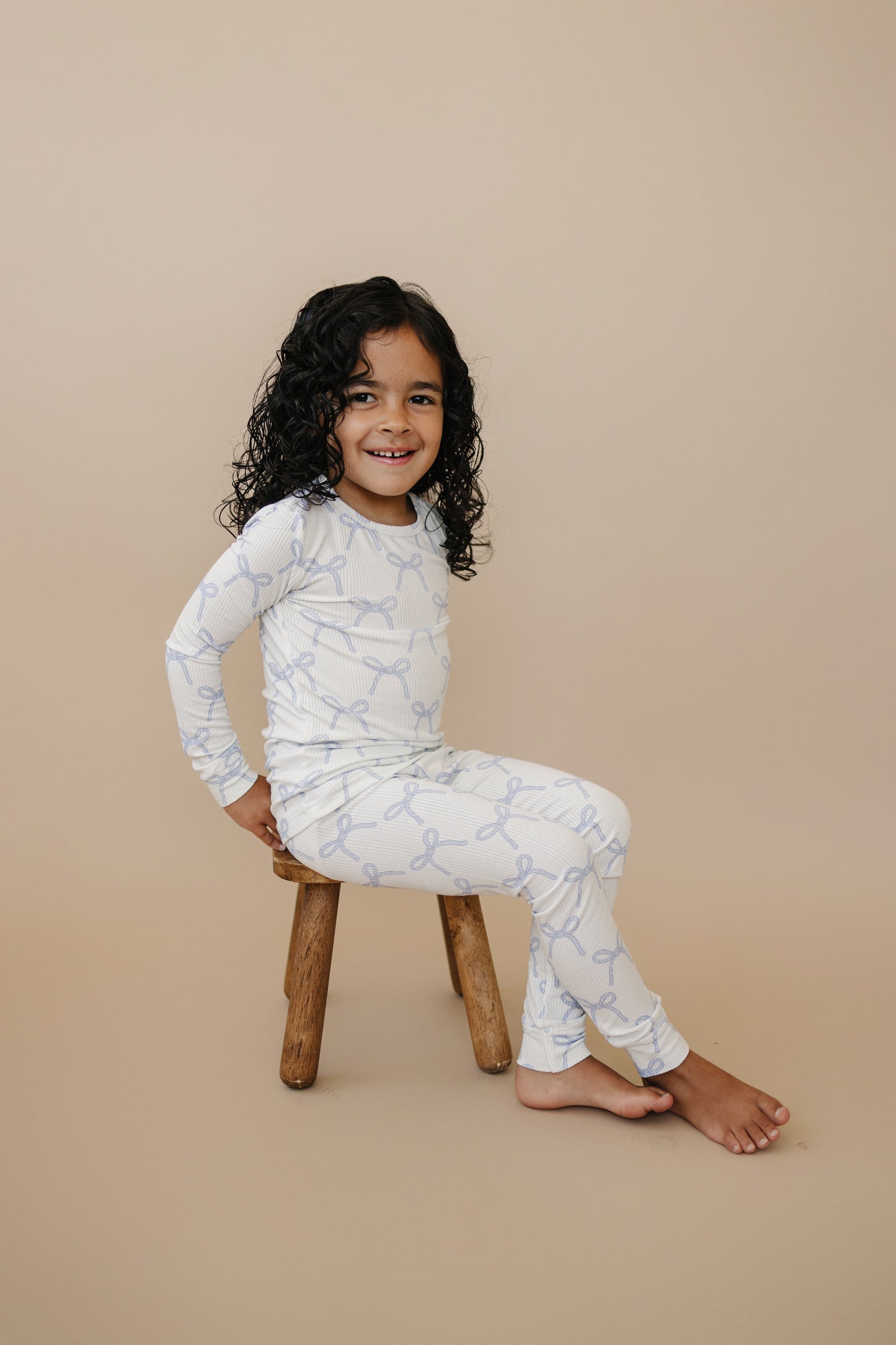 Blue Belle 2pc Ribbed Bamboo Pajamas