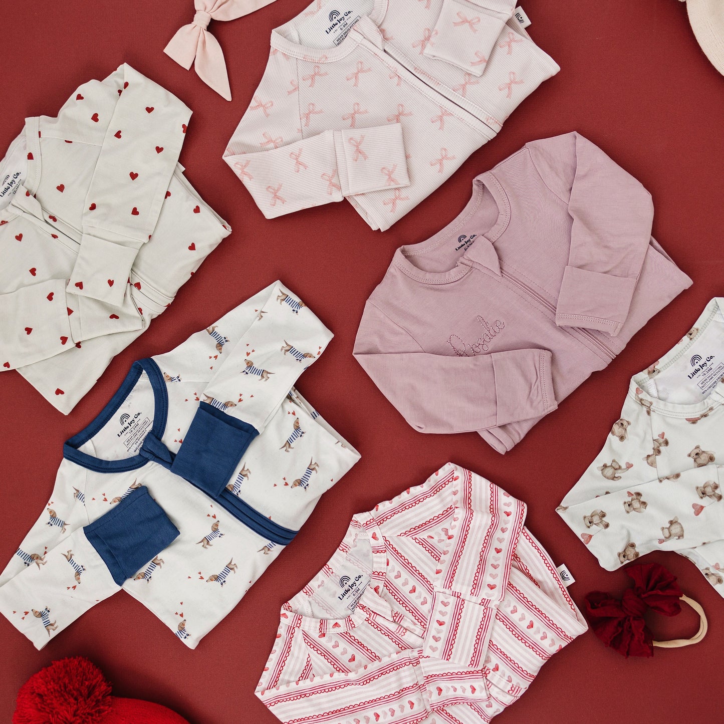 Teddy Bear Hearts 2pc Bamboo Pajamas