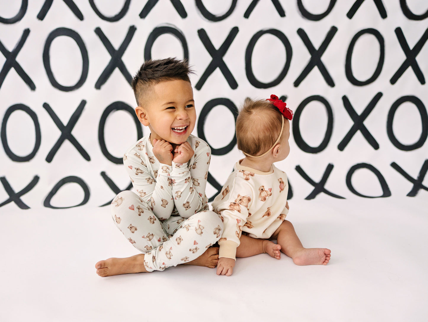 Teddy Bear Hearts 2pc Bamboo Pajamas